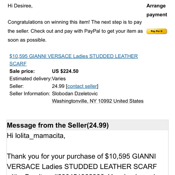 Studded gianni Versace leather Scarf $10,595 retail - Picture 5 of 5